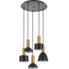 Homelighting SE21-GM-4-5BL-MS123 ADEPT FLEX Gold Matt Pendant Black Metal Shade+ - (77-8941)