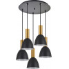 Homelighting SE21-GM-4-5BL-MS2 ADEPT TUBE Gold Matt Pendant Black Metal Shade+ - (77-8643)