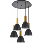 Homelighting SE21-GM-4-5BL-MS2 ADEPT TUBE Gold Matt Pendant Black Metal Shade+ - (77-8643)