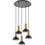 Homelighting SE21-GM-4-5BL-MS3 ADEPT TUBE Gold Matt Pendant Black Metal Shade+ - (77-8650)