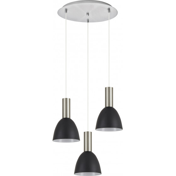Homelighting SE21-NM-4-3NM-MS2 ADEPT TUBE Nickel Matt Pendant Black Metal Shade+ - (77-8460)
