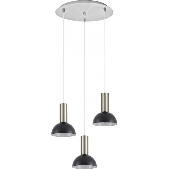 Homelighting SE21-NM-4-3NM-MS3 ADEPT TUBE Nickel Matt Pendant Black Metal Shade+ - (77-8467)