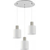 Homelighting SE21-NM-4-3NM-SH1 ADEPT TUBE Nickel Matt Pendant White Fabric Shade+ - (77-8418)