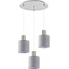 Homelighting SE21-NM-4-3NM-SH2 ADEPT TUBE Nickel Matt Pendant Grey Fabric Shade+ - (77-8425)