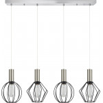 Homelighting SE21-NM-4-4BL-GR12 ADEPT FLEX Nickel Matt Pendant Black Metal Grid+ - (77-8922)