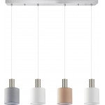 Homelighting SE21-NM-4-4BL-SH123 ADEPT FLEX Nickel Matt Pendant White, Grey, Brown Fabric Shade+ - (77-8932)