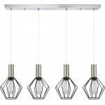 Homelighting SE21-NM-4-4NM-GR1 ADEPT TUBE Nickel Matt Pendant Black Metal Grid+ - (77-8441)