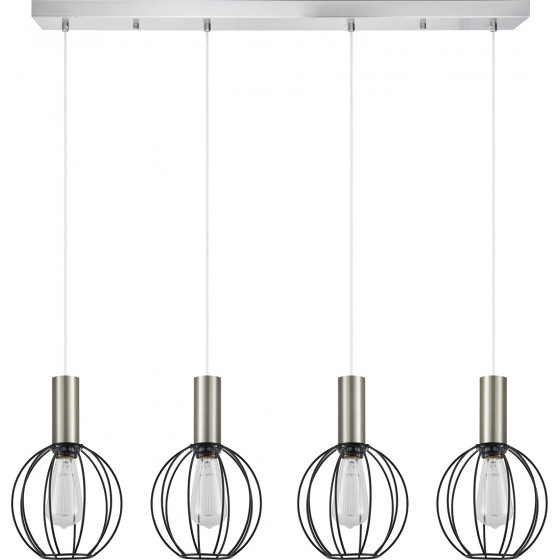 Homelighting SE21-NM-4-4NM-GR2 ADEPT TUBE Nickel Matt Pendant Black Metal Grid+ - (77-8448)