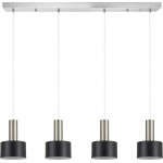 Homelighting SE21-NM-4-4NM-MS1 ADEPT TUBE Nickel Matt Pendant Black Metal Shade+ - (77-8455)