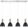 Homelighting SE21-NM-4-4NM-MS2 ADEPT TUBE Nickel Matt Pendant Black Metal Shade+ - (77-8462)