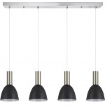 Homelighting SE21-NM-4-4NM-MS2 ADEPT TUBE Nickel Matt Pendant Black Metal Shade+ - (77-8462)