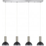 Homelighting SE21-NM-4-4NM-MS3 ADEPT TUBE Nickel Matt Pendant Black Metal Shade+ - (77-8469)