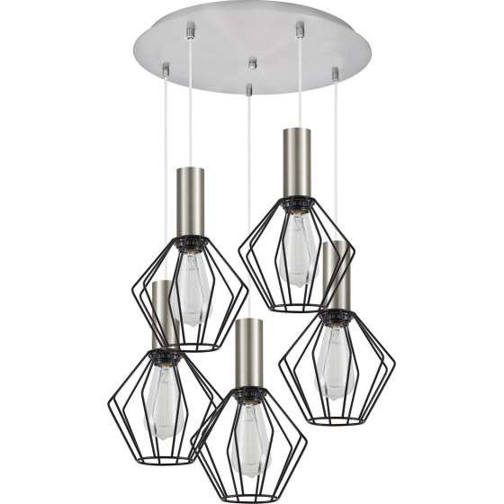 Homelighting SE21-NM-4-5NM-GR1 ADEPT TUBE Nickel Matt Pendant Black Metal Grid+ - (77-8440)