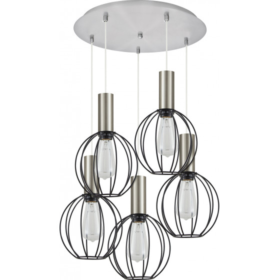 Homelighting SE21-NM-4-5NM-GR2 ADEPT TUBE Nickel Matt Pendant Black Metal Grid+ - (77-8447)