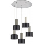Homelighting SE21-NM-4-5NM-MS1 ADEPT TUBE Nickel Matt Pendant Black Metal Shade+ - (77-8454)