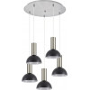 Homelighting SE21-NM-4-5NM-MS3 ADEPT TUBE Nickel Matt Pendant Black Metal Shade+ - (77-8468)