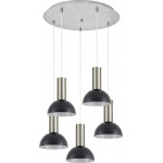 Homelighting SE21-NM-4-5NM-MS3 ADEPT TUBE Nickel Matt Pendant Black Metal Shade+ - (77-8468)