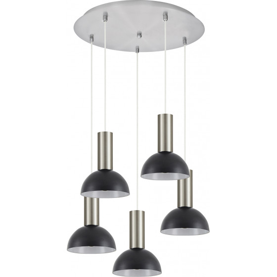 Homelighting SE21-NM-4-5NM-MS3 ADEPT TUBE Nickel Matt Pendant Black Metal Shade+ - (77-8468)