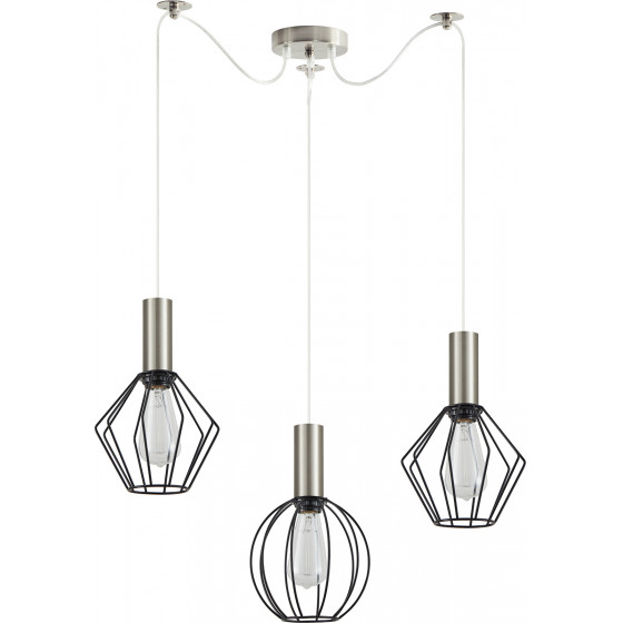 Homelighting SE21-NM-4-BL3-GR12 ADEPT FLEX Nickel Matt Pendant Black Metal Grid+ - (77-8924)