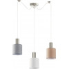 Homelighting SE21-NM-4-BL3-SH12 ADEPT FLEX Nickel Matt Pendant White, Grey, Brown Fabric Shade+ - (77-8934)