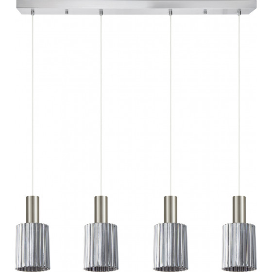 Homelighting SE21-NM-4-GL1-4NM ADEPT TUBE Nickel Matt Pendant Smoked Glass+ - (77-8398)