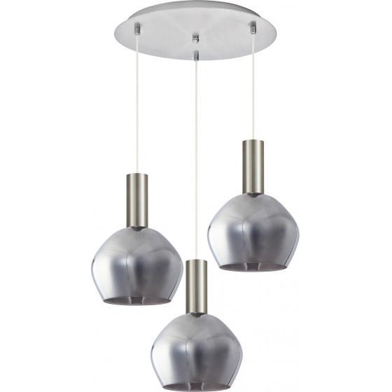 Homelighting SE21-NM-4-GL2-3NM ADEPT TUBE Nickel Matt Pendant Smoked Glass+ - (77-8403)