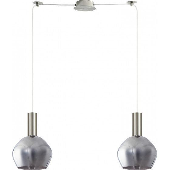Homelighting SE21-NM-4-GL2-NM2 ADEPT TUBE Nickel Matt Pendant Smoked Glass+ - (77-8402)