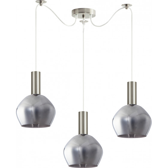 Homelighting SE21-NM-4-GL2-NM3 ADEPT TUBE Nickel Matt Pendant Smoked Glass+ - (77-8401)