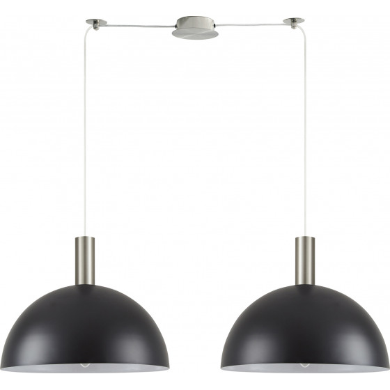 Homelighting SE21-NM-4-NM2-MS40 ADEPT TUBE Nickel Matt Pendant Black Metal Shade+ - (77-8409)