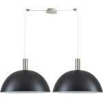 Homelighting SE21-NM-4-NM2-MS50 ADEPT TUBE Nickel Matt Pendant Black Metal Shade+ - (77-8413)