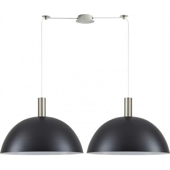 Homelighting SE21-NM-4-NM2-MS50 ADEPT TUBE Nickel Matt Pendant Black Metal Shade+ - (77-8413)