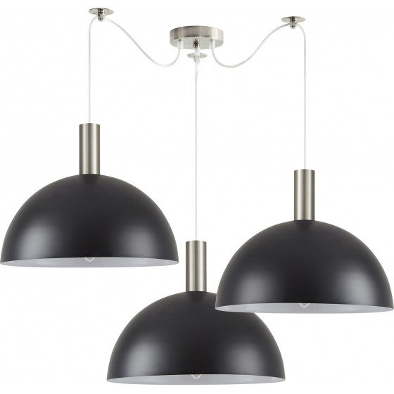 Homelighting SE21-NM-4-NM3-MS40 ADEPT TUBE Nickel Matt Pendant Black Metal Shade+ - (77-8408)