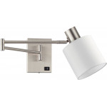 Homelighting SE21-NM-52-SH1 ADEPT WALL LAMP Nickel Matt Wall lamp with Switcher and White Shade+ - (77-8372)
