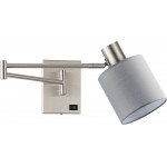 Homelighting SE21-NM-52-SH2 ADEPT WALL LAMP Nickel Matt Wall lamp with Switcher and Grey Shade+ - (77-8373)
