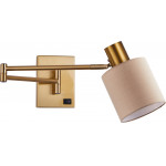 Homelighting SE21-NM-52-SH3 ADEPT WALL LAMP Gold Matt Wall lamp with Switcher and Brown Shade+ - (77-8873)