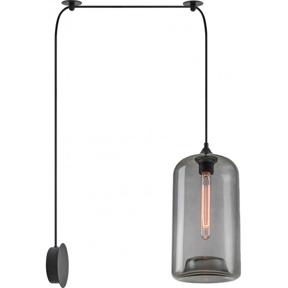 Homelighting SE21-SM-19-30-BL1W+ FEINT Smoked Glass Pendant+ - (77-8899)