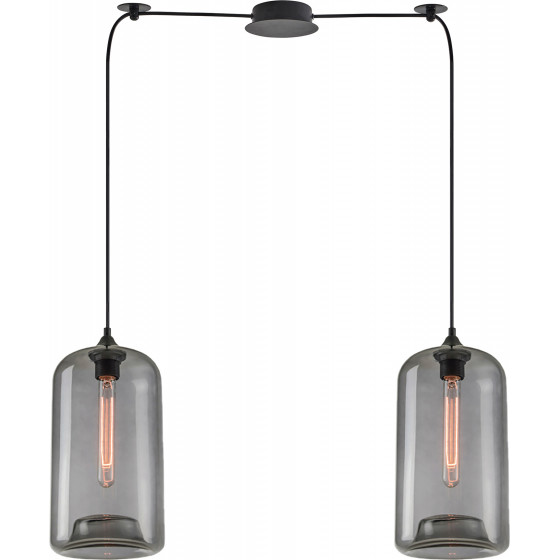 Homelighting SE21-SM-19-30-BL2+ FEINT Smoked Glass Pendant+ - (77-8788)