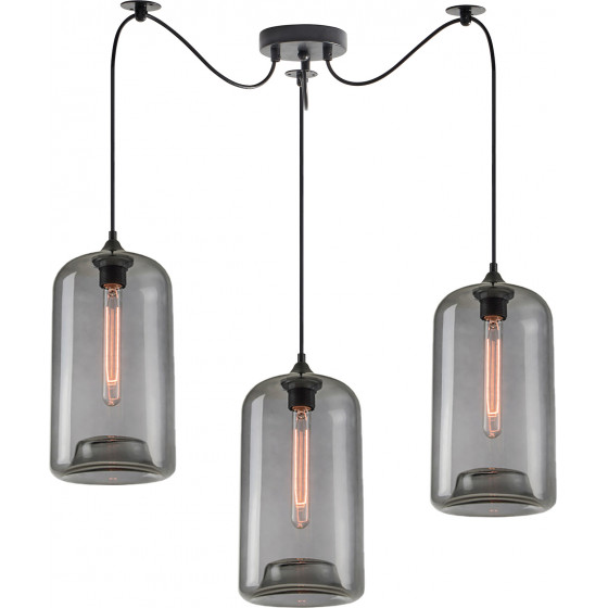Homelighting SE21-SM-19-30-BL3+ FEINT Smoked Glass Pendant+ - (77-8787)