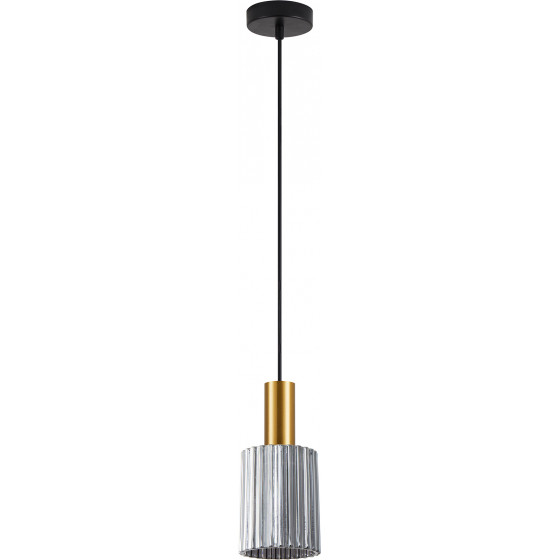 Homelighting SE21-GM-4-GL1 ADEPT TUBE Gold Matt Pendant Smoked Glass+ - (77-8574)