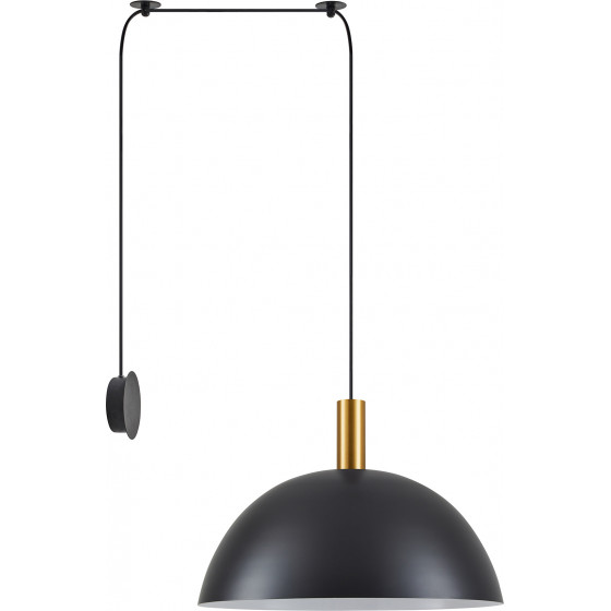 Homelighting SE21-GM-4-NM1W-MS50 ADEPT TUBE Gold Matt Wall Lamp Black Metal Shade+ - (77-8836)