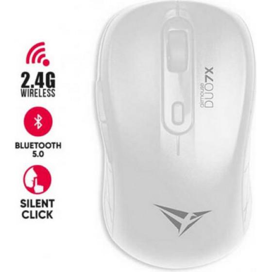 ALCATROZ SILENT AIRMOUSE DUO 7X WIRELESS/BT MOUSE WHITE - (AMD7XW)