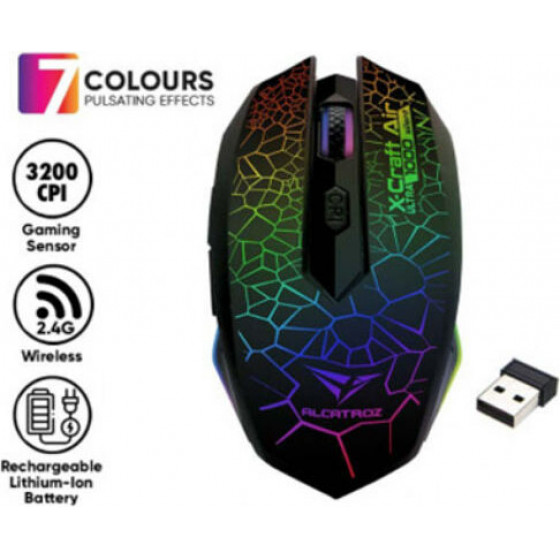 ALCATROZ SILENT WIRELESS MOUSE 3200CPI X-CRAFT AIR ULTRA 1000 - (XCRAFTAIRU1000S)