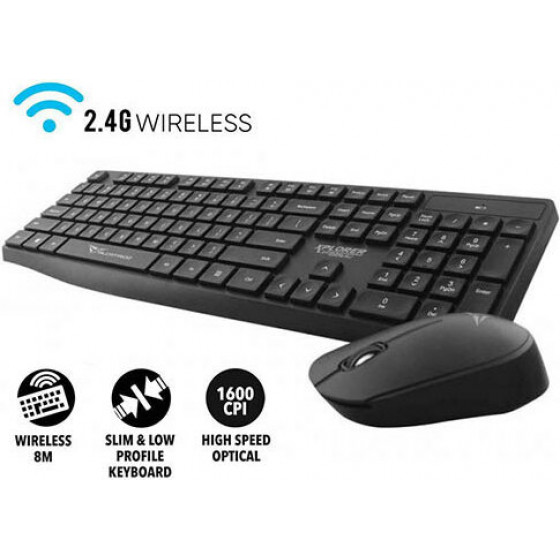 ALCATROZ WIRELESS KEYBORD & MOUSE XPLORER AIR 6600 BLACK - (AIR6600B)