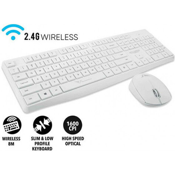 ALCATROZ WIRELESS KEYBORD & MOUSE XPLORER AIR 6600 WHITE - (AIR6600W)
