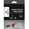 CABLEXPERT SERIAL ATA III 30CM DATA CABLE WITH 90 DEGREE BENT CONNECTOR METAL CLIPS BULK - (CC-SATAM-DATA90-0.3M)