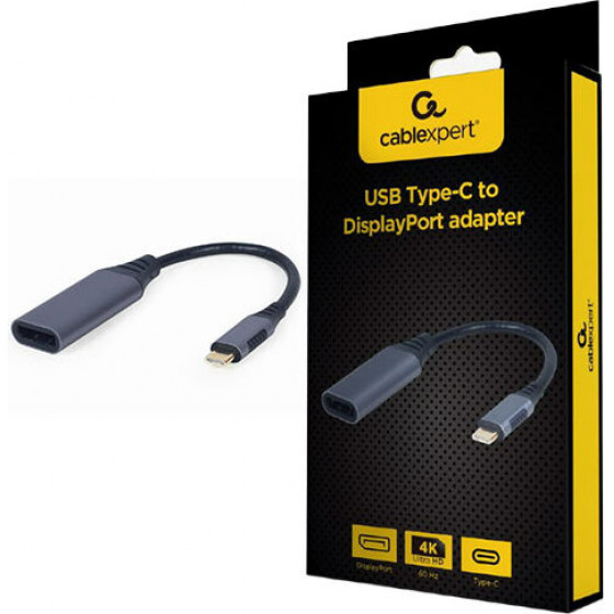 CABLEXPERT USB TYPE-C TO DISPLAYPORT FEMALE ADAPTER SPACE GREY RETAIL PACK - (A-USB3C-DPF-01)