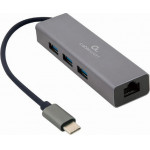 GEMBIRD TYPE-C GIGABIT NETWORK ADAPTER WITH 3-PORT USB3.1 HUB - (A-CMU3-LAN-01)