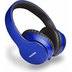 TOSHIBA AUDIO SLICK SERIES BT OVER EAR FOLDABLE HEADPHONES BLUE - (RZE-BT166H-BLU)