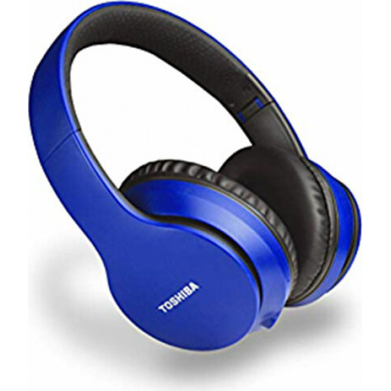 TOSHIBA AUDIO SLICK SERIES BT OVER EAR FOLDABLE HEADPHONES BLUE - (RZE-BT166H-BLU)