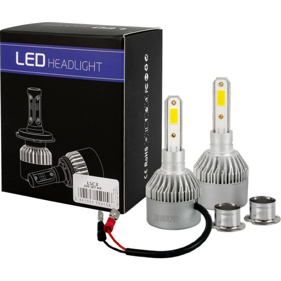 M-Tech H3 Led Set C6 12/24V 6.500K 10.000lm 80W ����� �� Cob Epistar 1021 Led ��� ������������ - 2 ���.